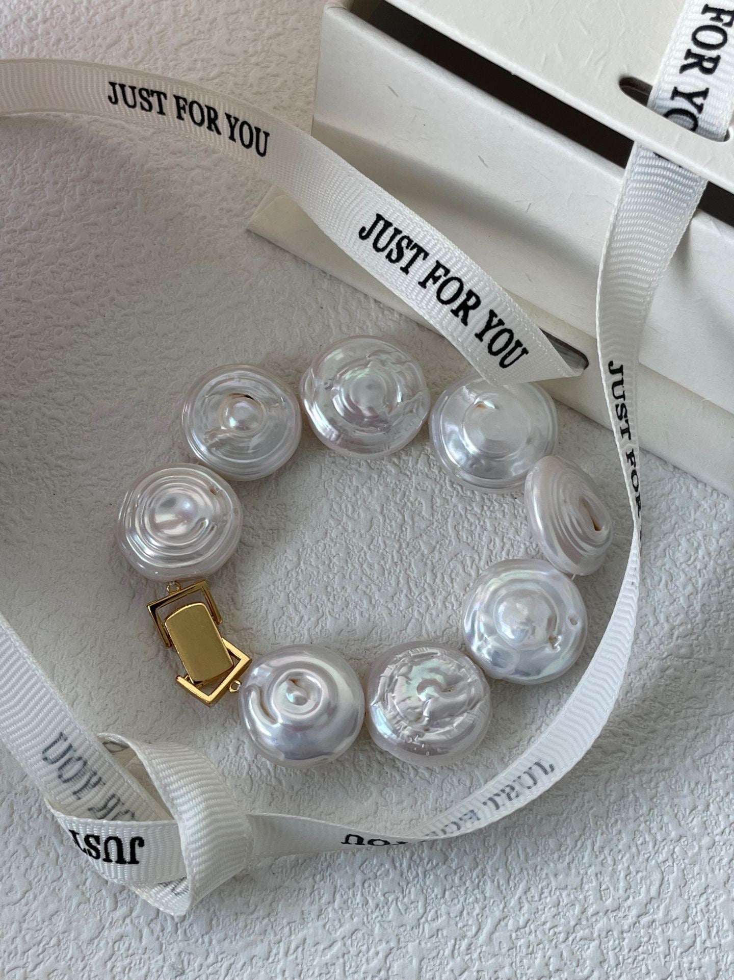 Natural Baroque Pearl Bracelet - Roman Holiday Vintage Style 18K Gold Plated Sterling Silver
