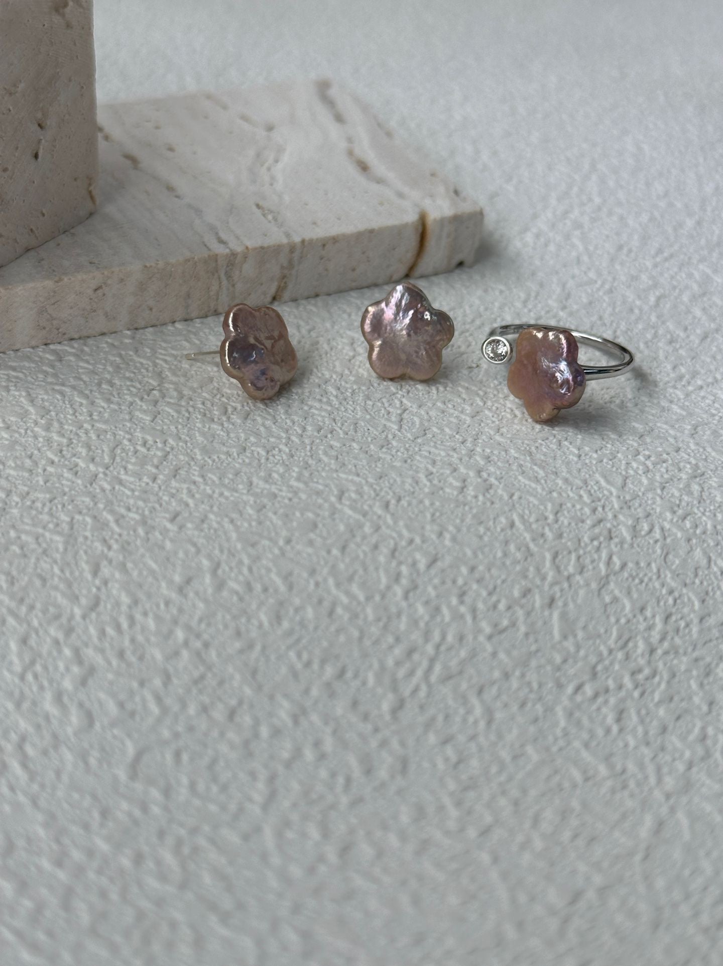 ✨ Plum Blossom Baroque Pearl Stud Earrings 🌸