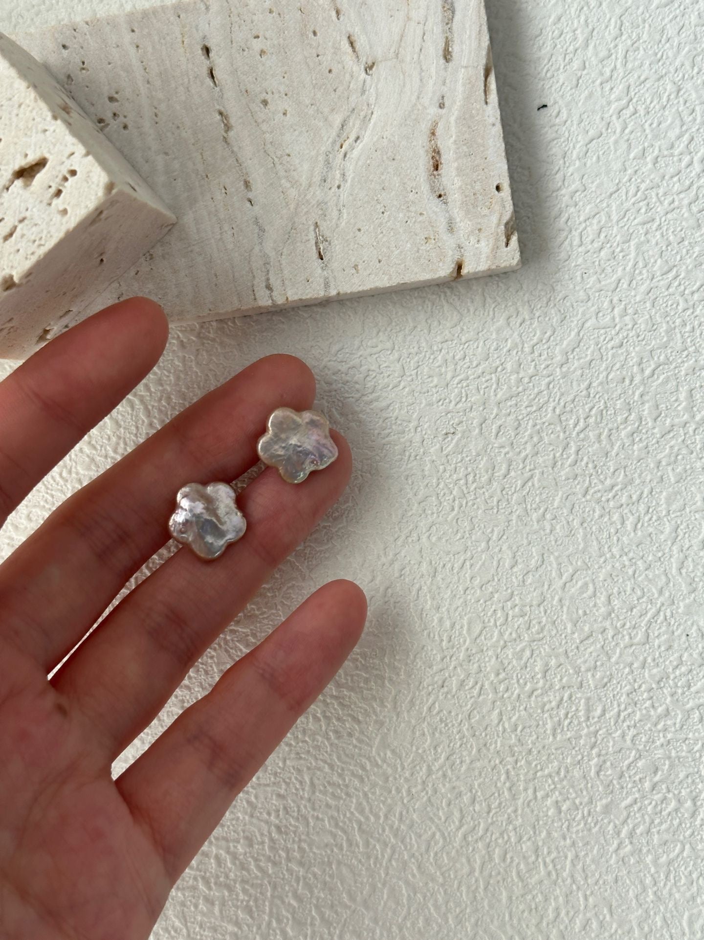 ✨ Plum Blossom Baroque Pearl Stud Earrings 🌸