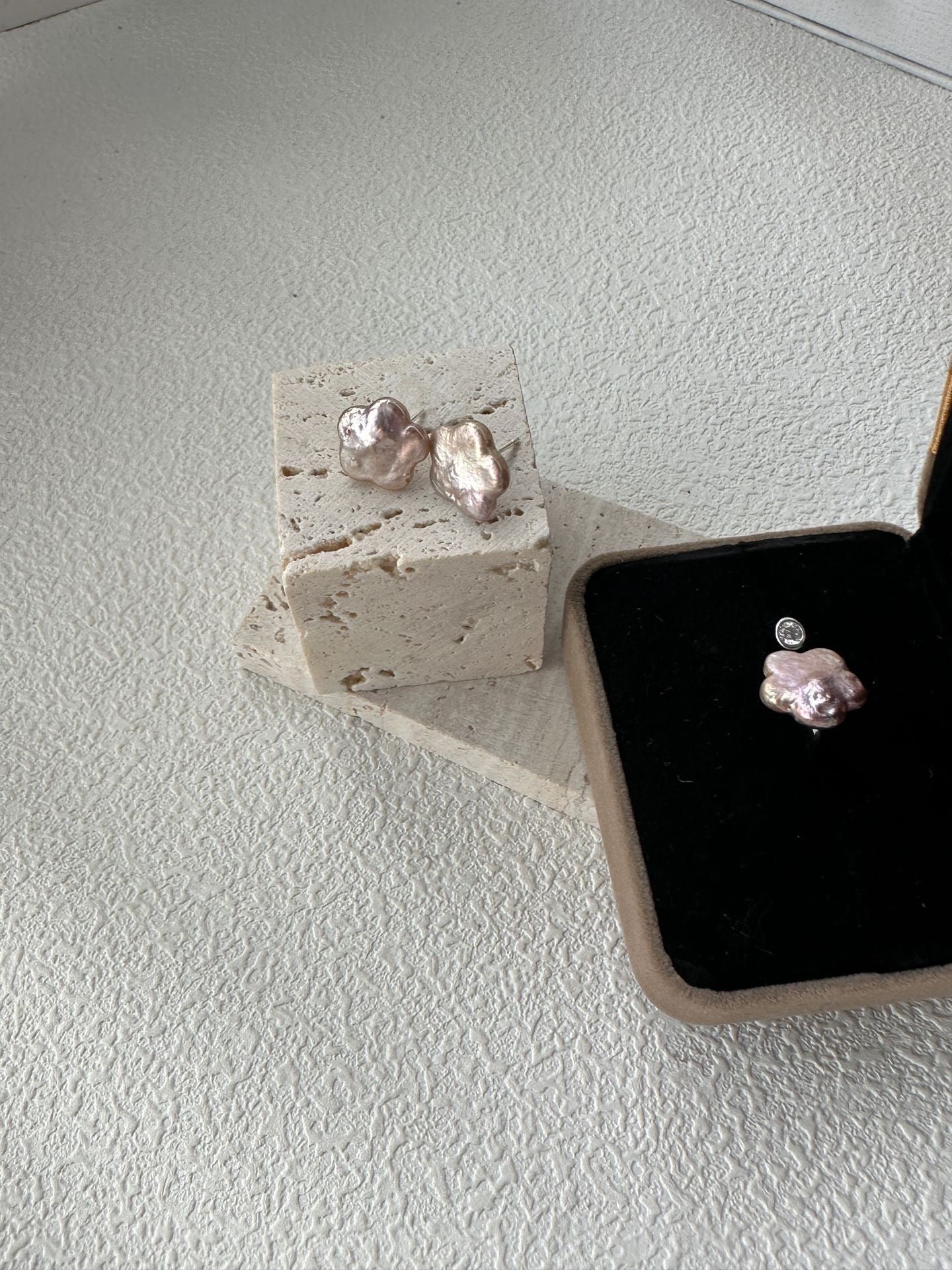 ✨ Plum Blossom Baroque Pearl Stud Earrings 🌸