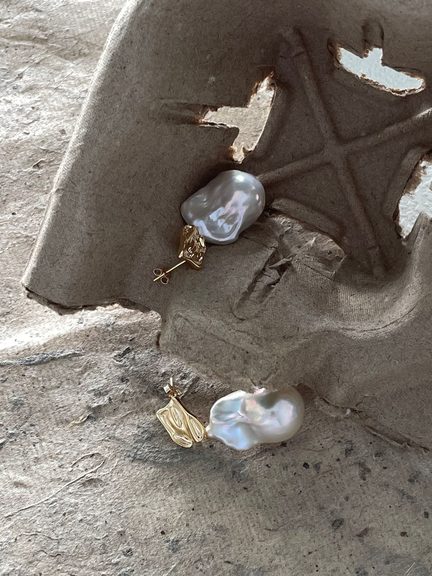 ✨ Textured Water Ripple Baroque Pearl Drop Earrings ✨