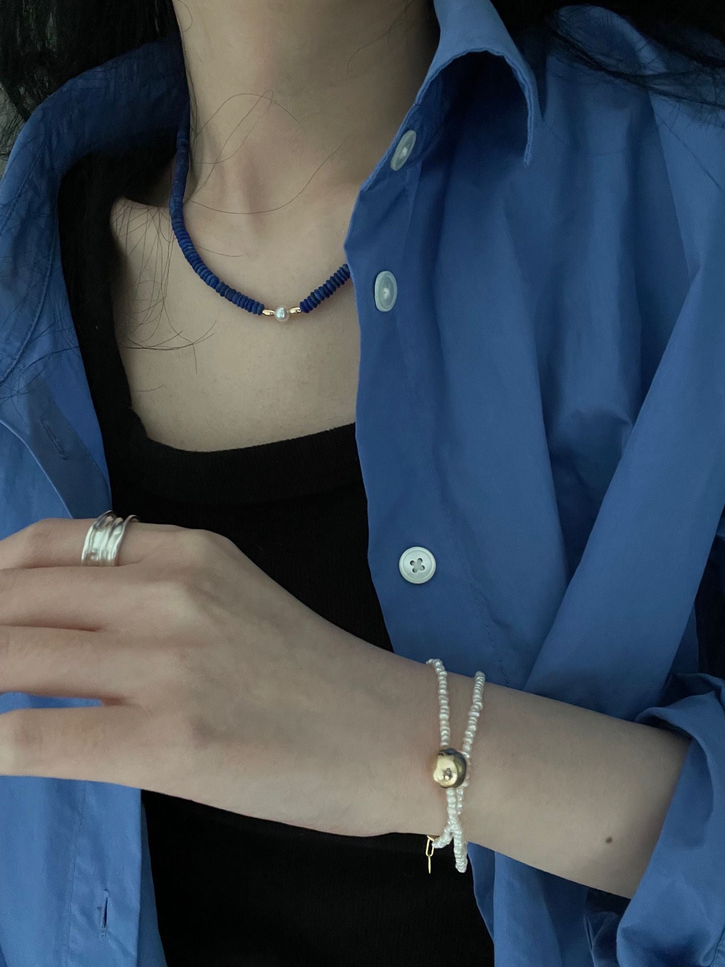 ✨ Lapis Lazuli Beaded 14K Gold Filled Necklace ✨