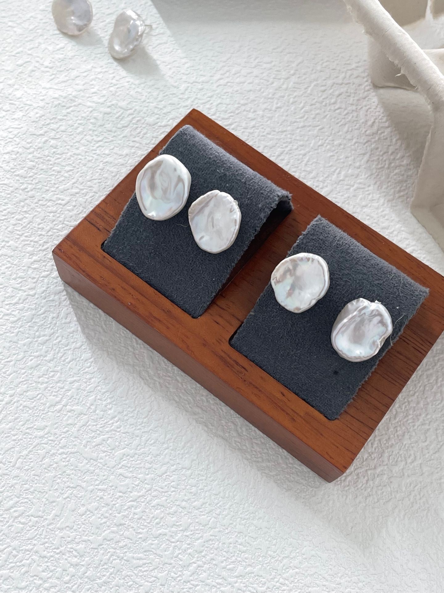 ✨ Baroque Petal Pearl Sterling Silver Stud Earrings ✨