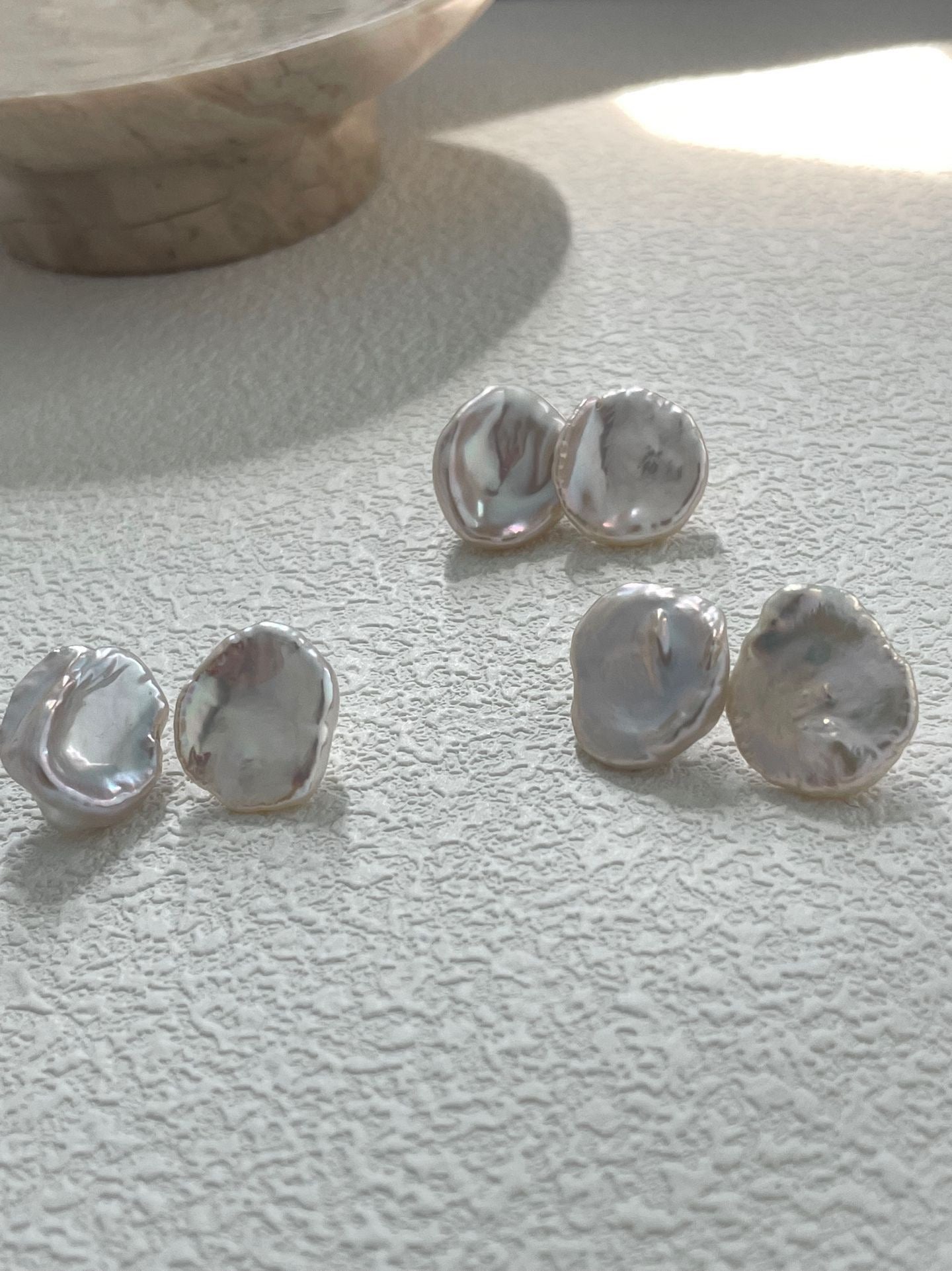 ✨ Baroque Petal Pearl Sterling Silver Stud Earrings ✨
