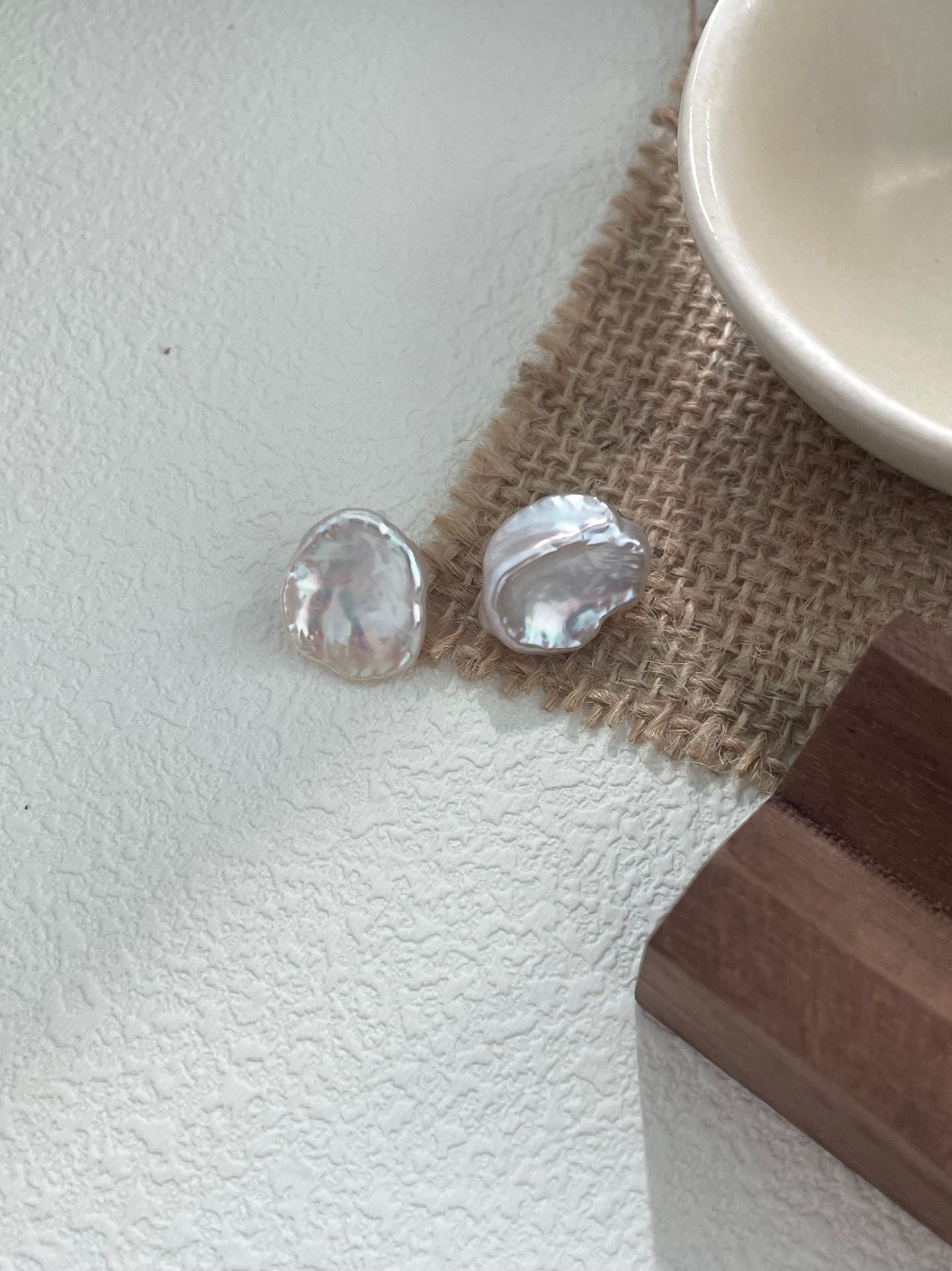 ✨ Baroque Petal Pearl Sterling Silver Stud Earrings ✨