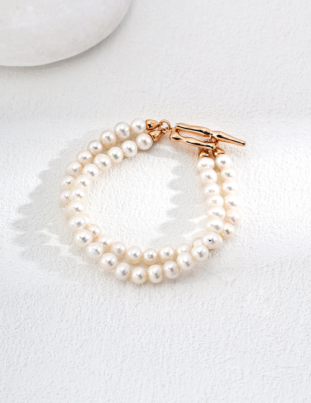 S925 Silver Natural Pearl Bracelet | Minimalist Vintage Gold | Signature Clasp